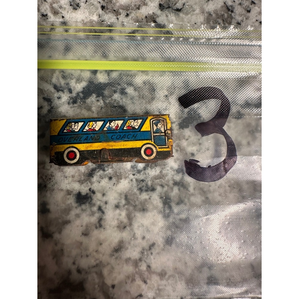 Vintage‎ Tin Overland Coach Bus Toy Collectible Metal Vehicle